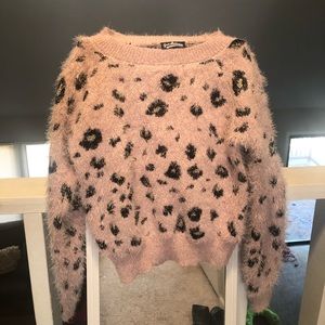 Super cute and soft pink and Cheetah print sweater